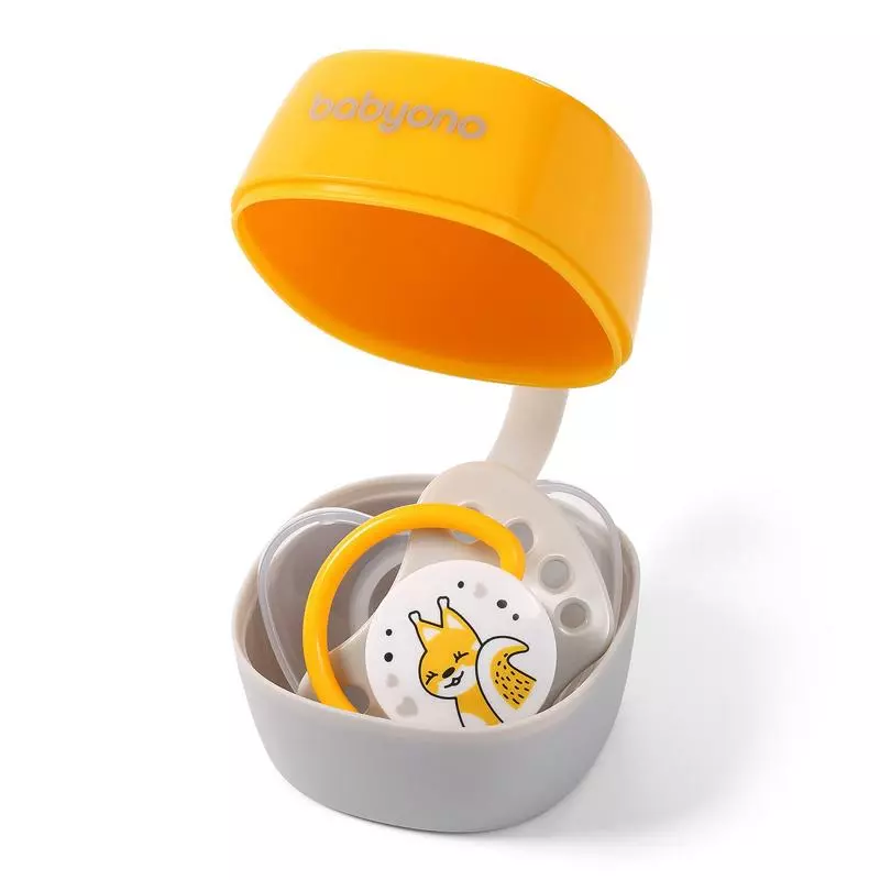 BabyOno Pouzdro na dudlík 0 m+ žlutá