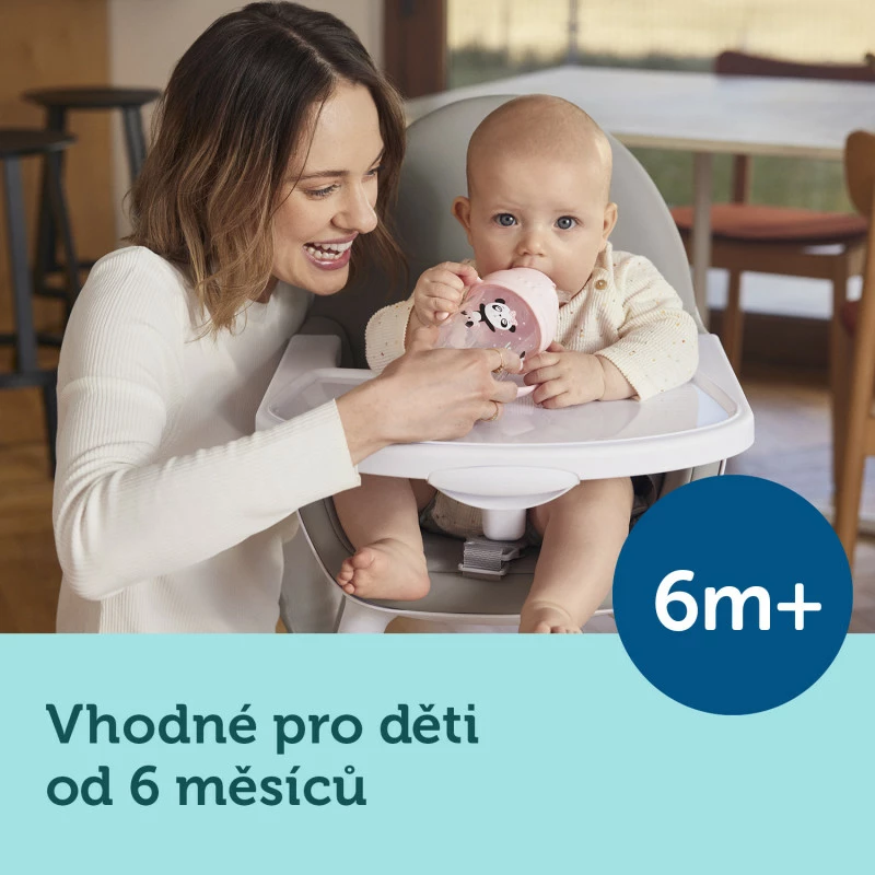 Canpol babies Nevylévací hrneček s brčkem a závažím EXOTIC ANIMALS 270ml šedý