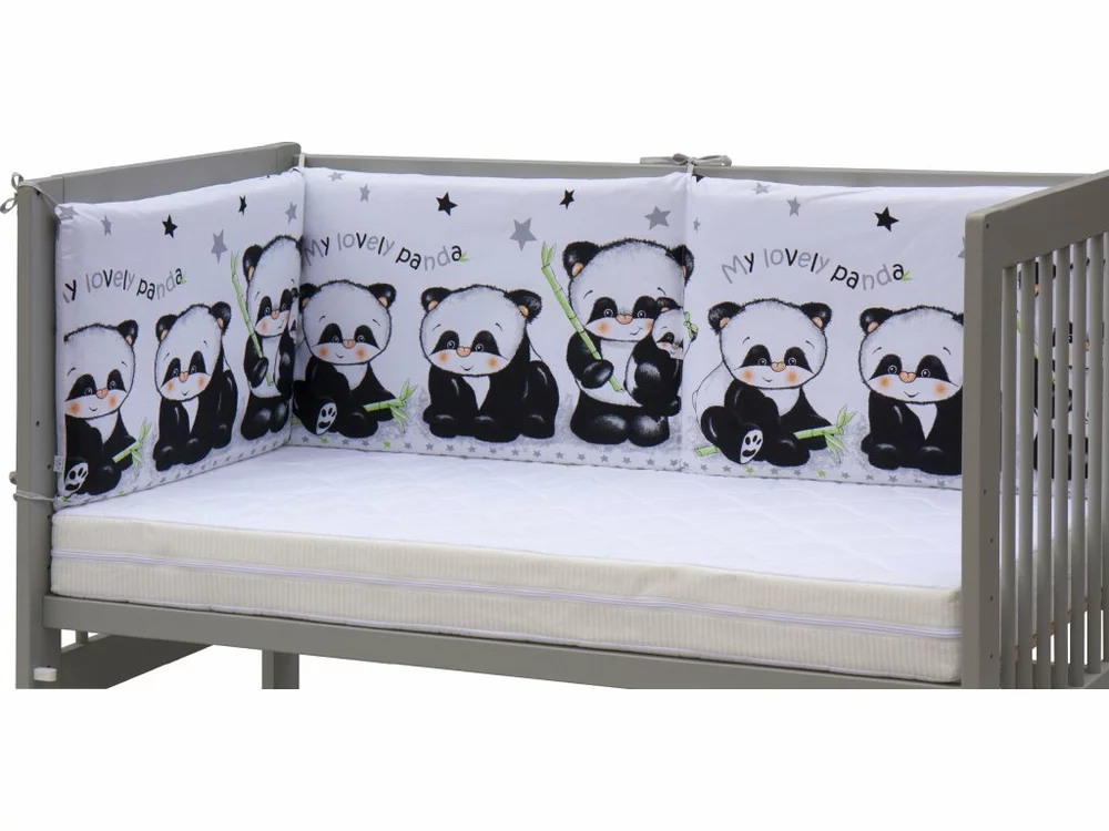 Mantinel do postýlky 4dílný - Scarlett Panda - 210 x 40 cm - bílá