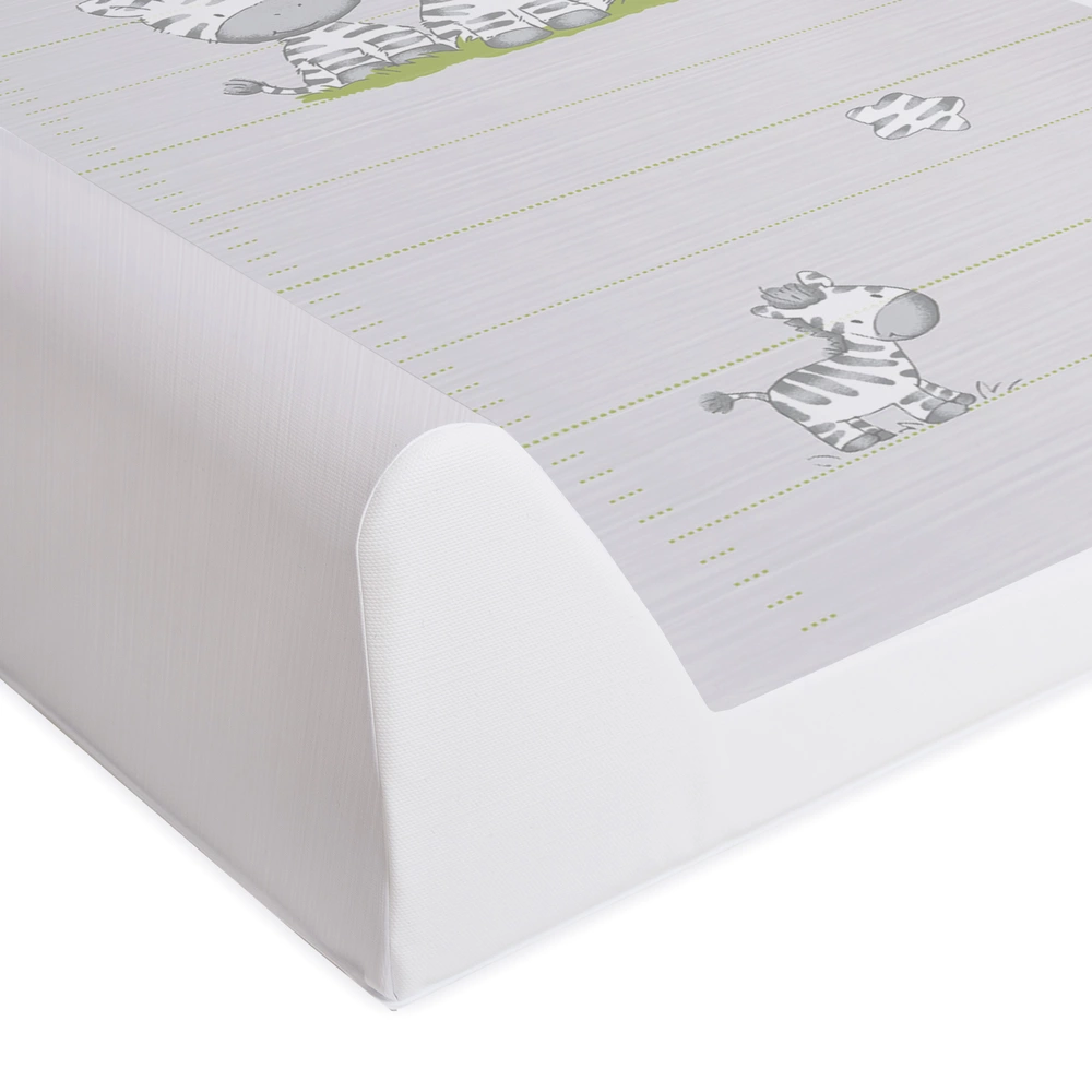 CEBA Podložka přebalovací 2-hranná s pevnou deskou 50 x 70 cm Comfort Zebra šedá