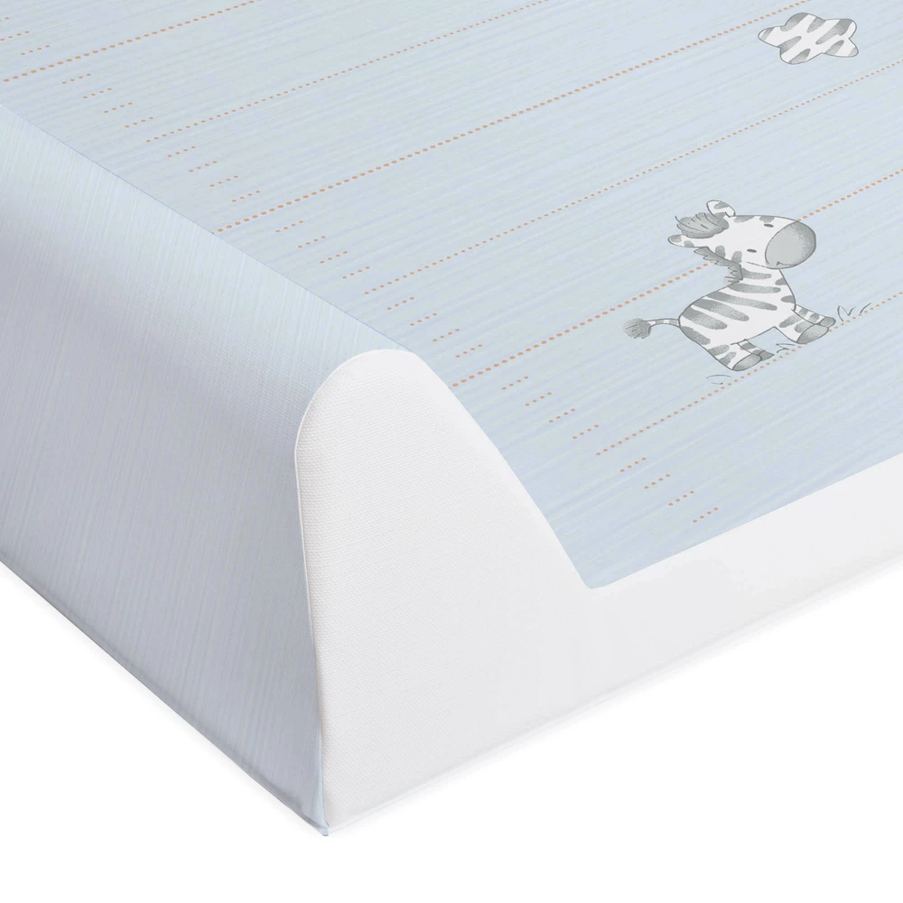 CEBA Podložka přebalovací 2-hranná s pevnou deskou 50 x 70 cm Comfort Zebra modrá