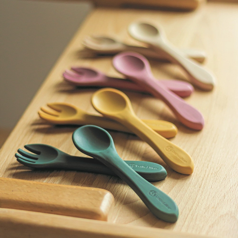 PETITE&MARS Příbor silikonový TAKE&MATCH Dusty Rose