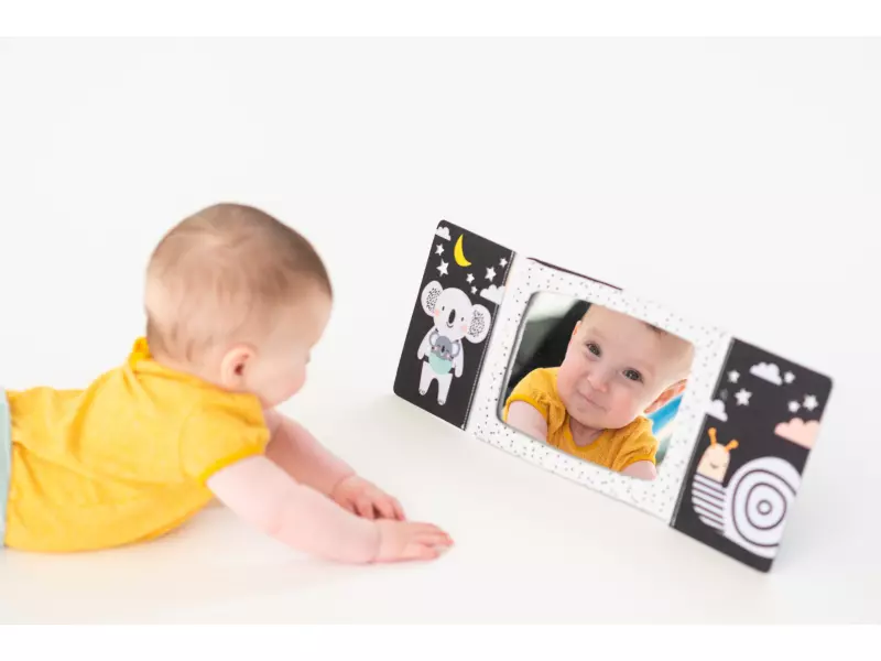 Taf Toys knížka pro hru na bříšku se zrcátkem 