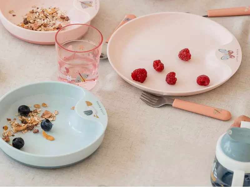 Little Dutch dětská jídelní sada 3-dílná Květiny a motýli