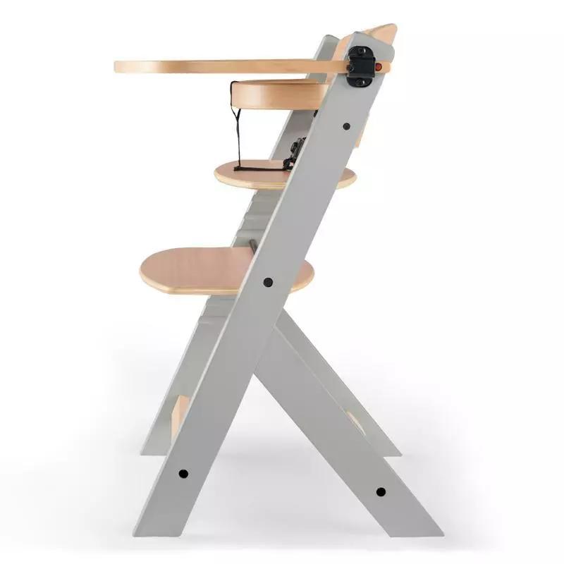 KINDERKRAFT Židlička jídelní Enock Grey Wooden Premium,