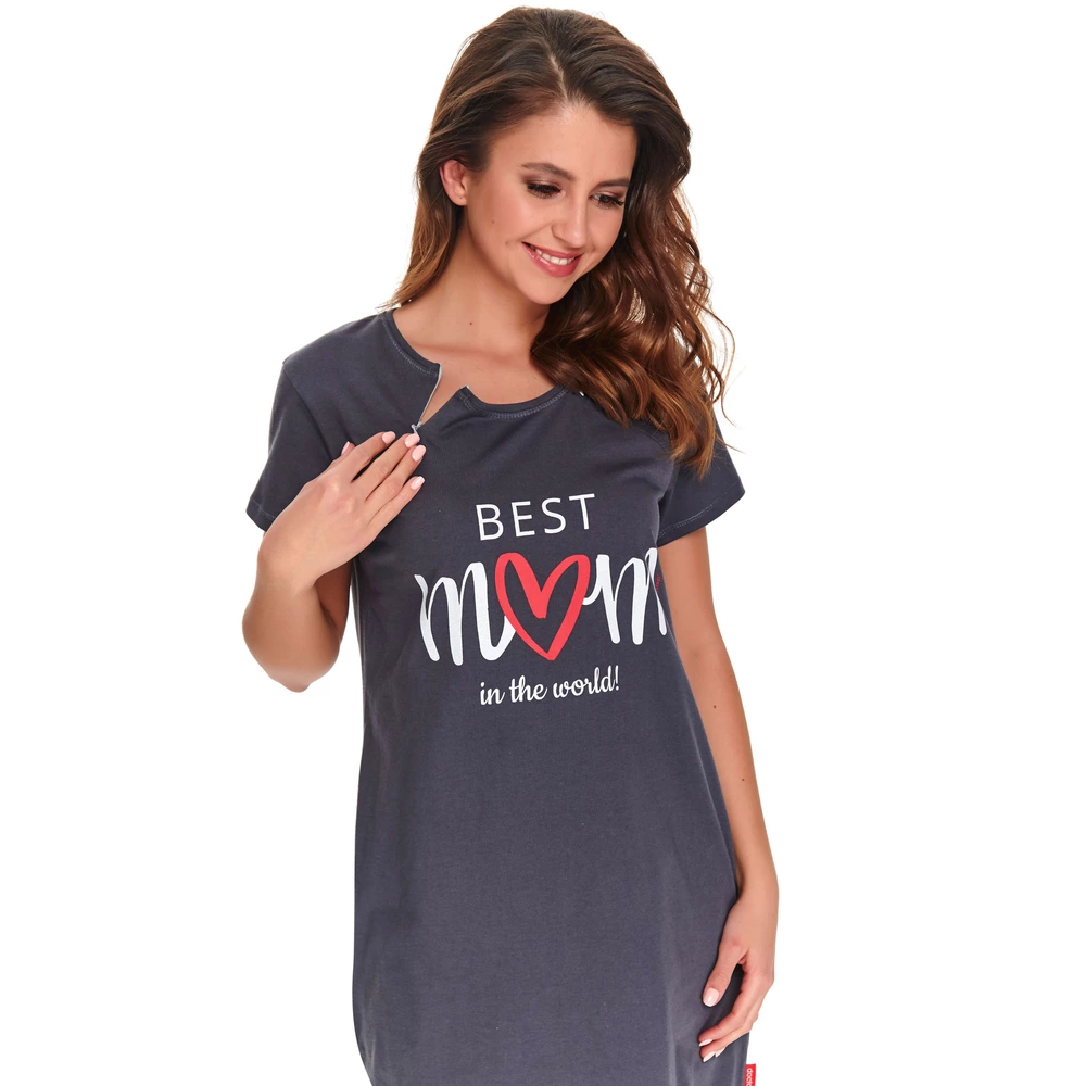 Dámská kojící noční košile Doctor Nap Best Mom Grafitová