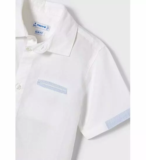 Chlapecká košile s krátkým rukávem Mayoral 3116-10 Blanco