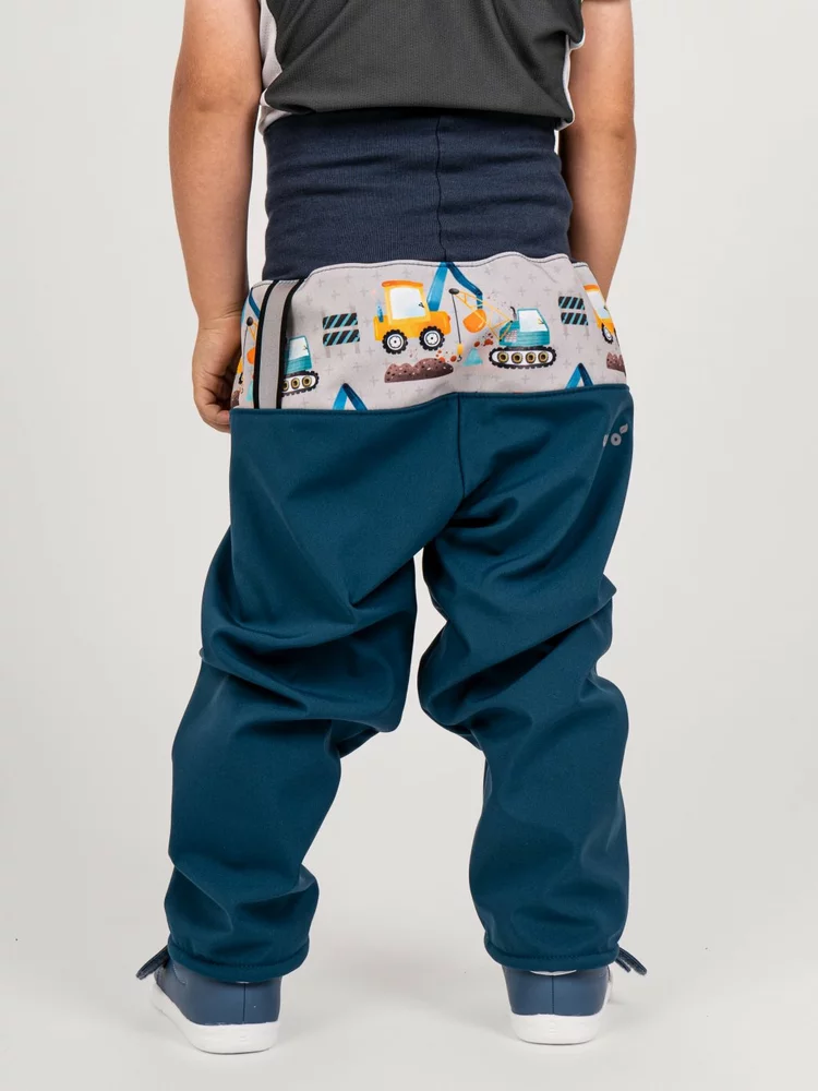 Batolecí softshellové kalhoty Unuo s fleecem Basic, Kobaltová Bagry