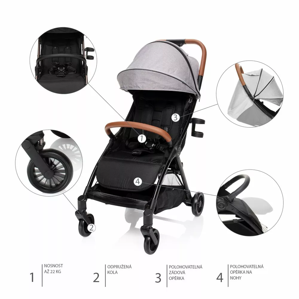 ZOPA Sportovní kočárek Quiq Bright Grey