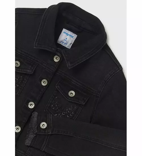 Dívčí jeansova bunda Mayoral 6434-061 black velikost 162