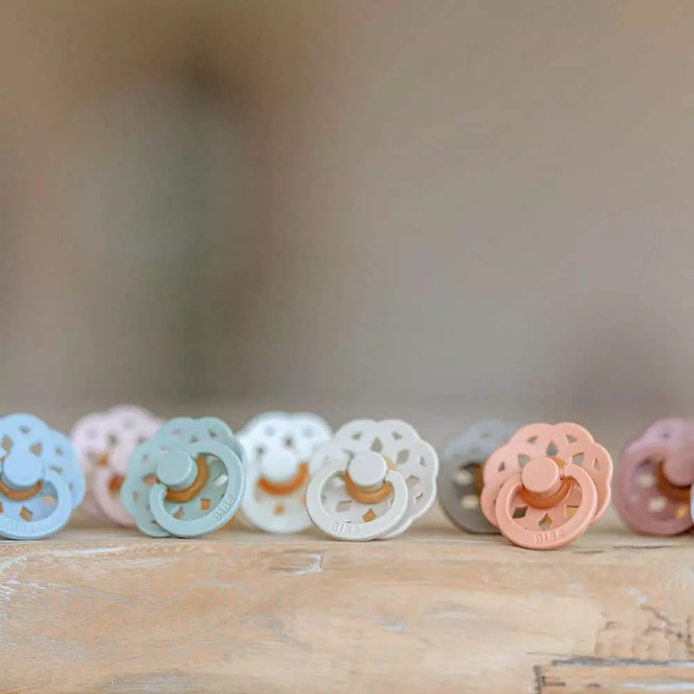 BIBS Boheme dudlíky z přírodního kaučuku 2ks  velikost 1 (0-6měs) Pale Butter/Dusty Pink