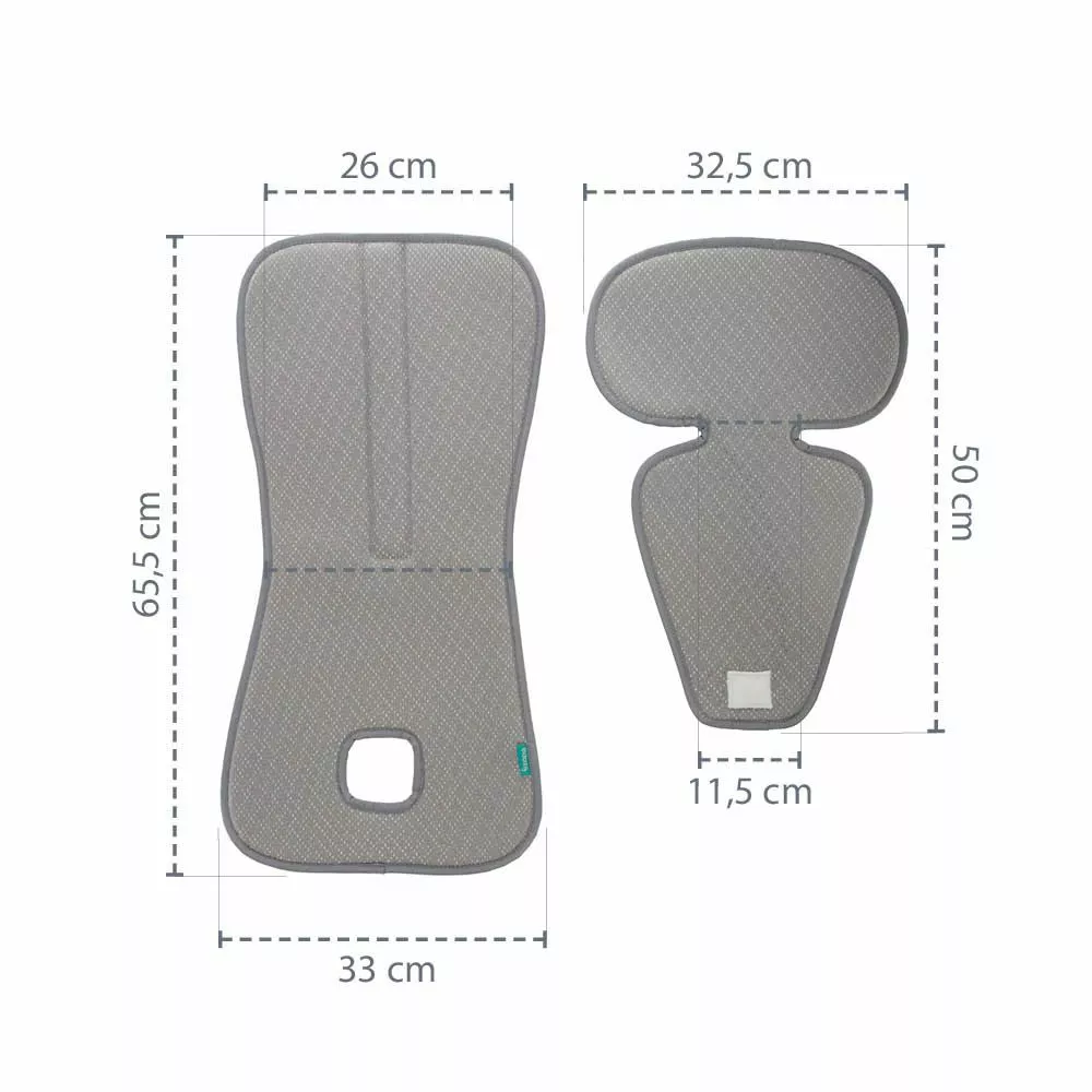 Prodyšná podložka do autosedačky Zopa Breeze sk. 2/3 - Ice Grey