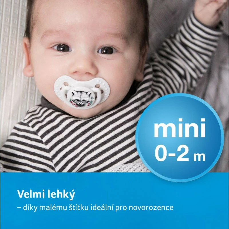 LOVI Dudlík s mini štítkem 0-2m silikonový dynamický WILD SOUL 2ks kluk