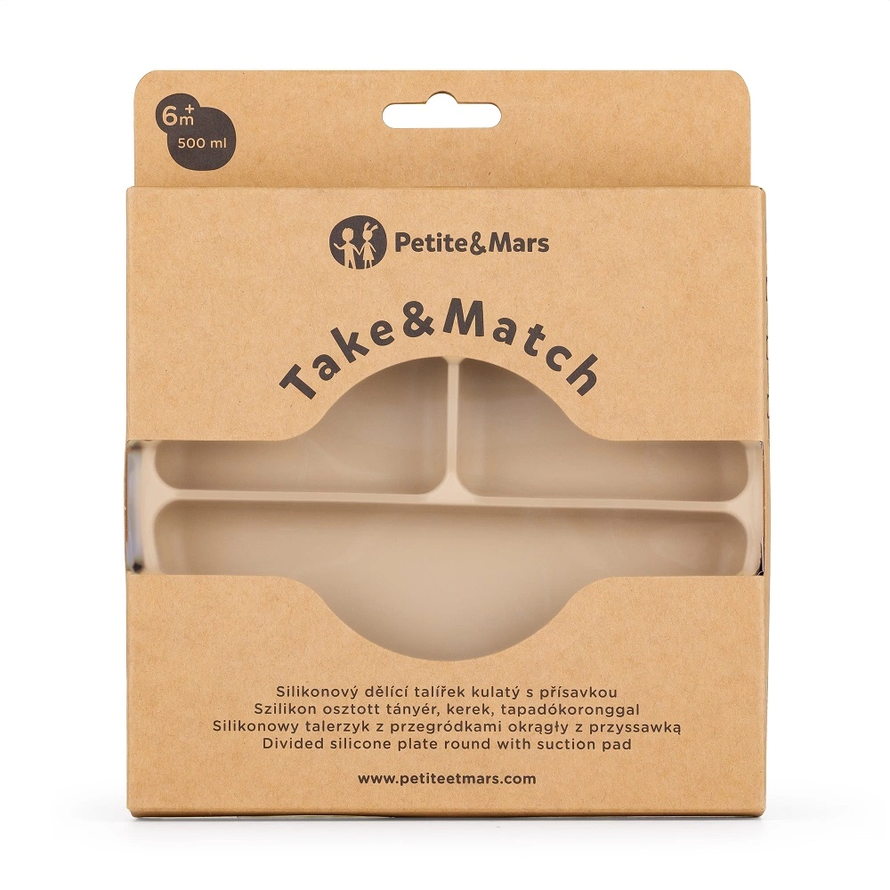PETITE&MARS Talířek silikonový dělící kulatý Take&Match Desert Sand 6m+