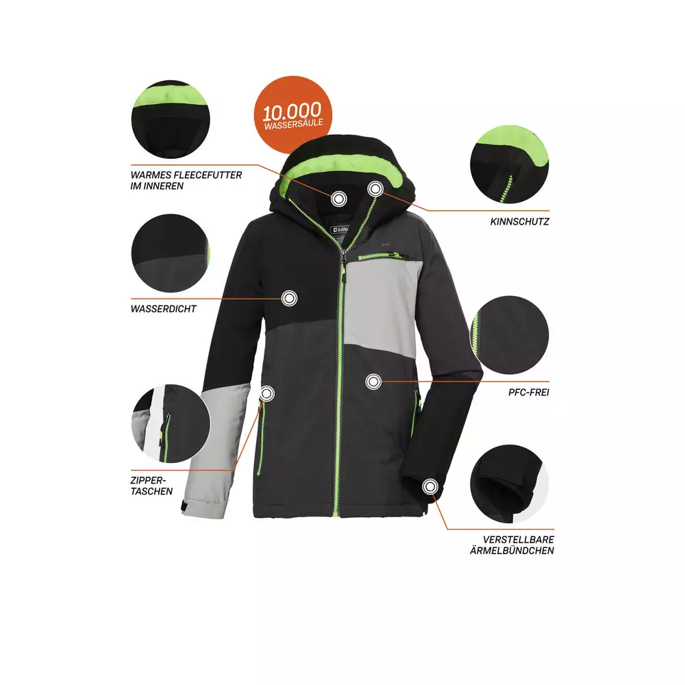 Chlapecká zimní bunda Killtec 40917-203 Anthracite velikost 152
