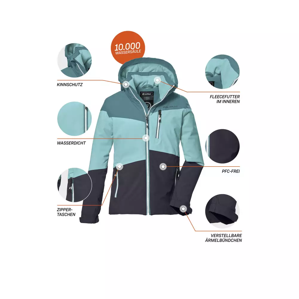 Dívčí zimní bunda Killtec 40927-782 Dark Peppermint velikost 176