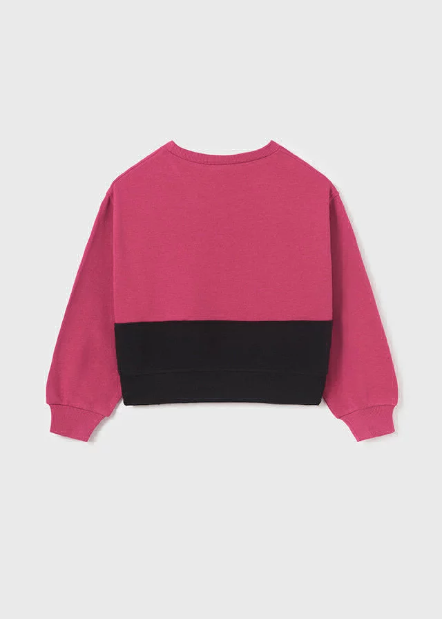 Dívčí mikina Crop top Mayoral 7406-72 Magenta