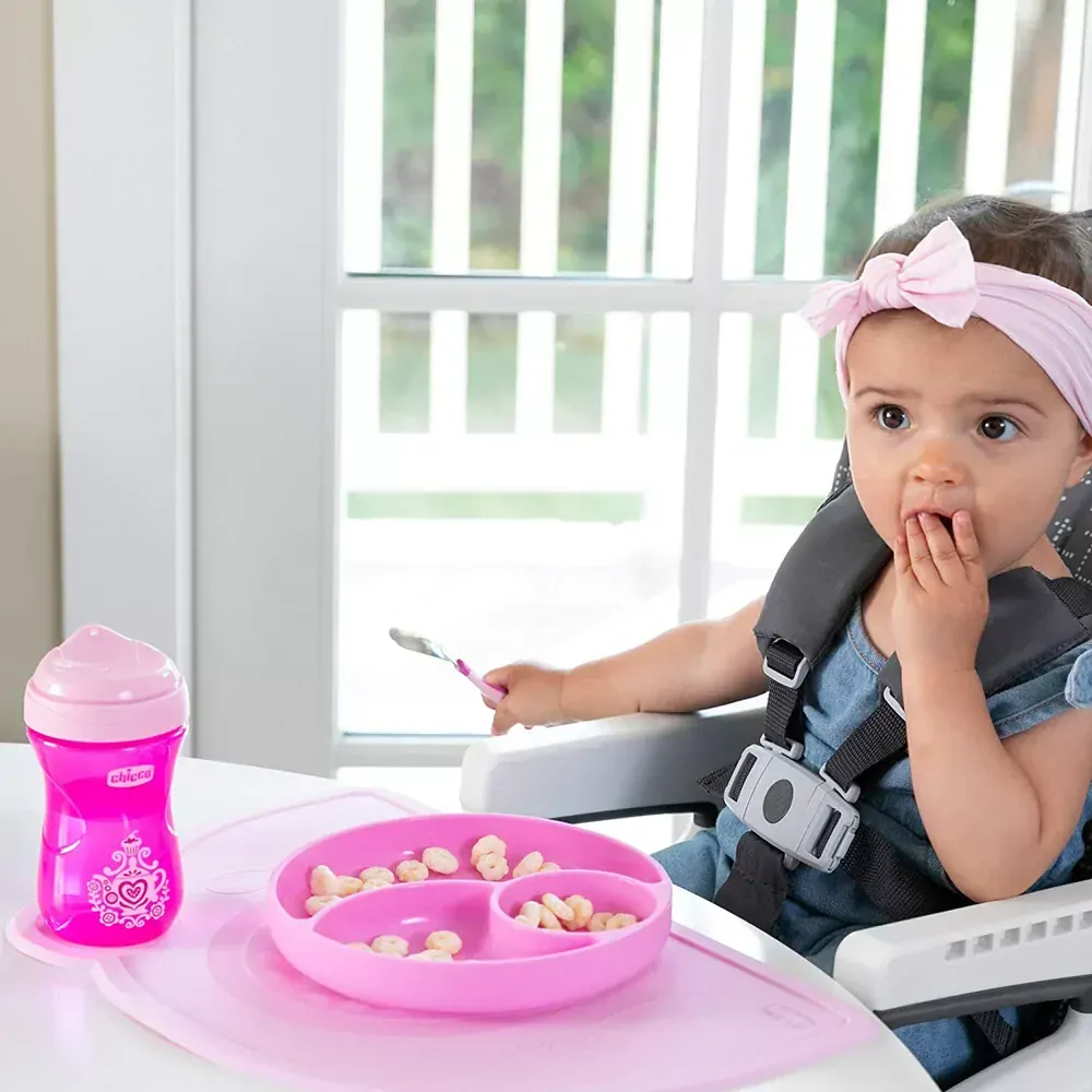 CHICCO Prostírání silikonové růžové 18m+