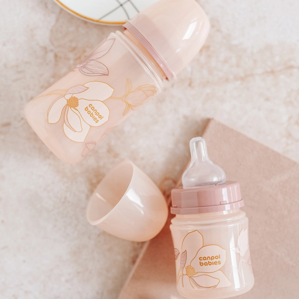 Canpol babies Antikoliková lahev EasyStart GOLD 120ml růžová