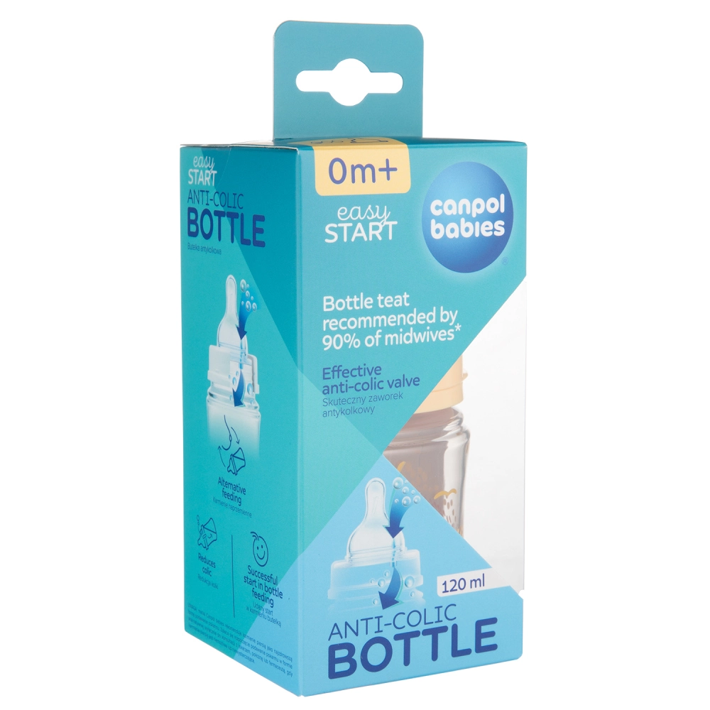 Canpol babies Antikoliková lahev EasyStart MOUNTAINS 120ml béžová