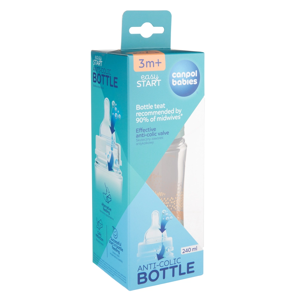 Canpol babies Antikoliková lahev EasyStart MOUNTAINS 240ml zelená