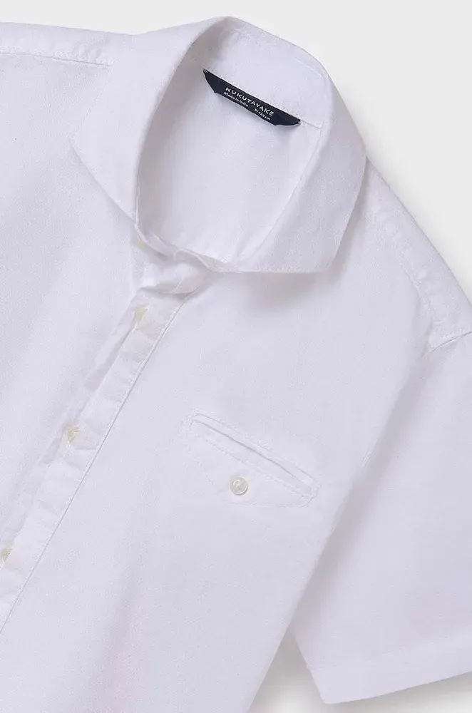 Chlapecká košile s krátkým rukávem Mayoral 6116-32 bílá velikost 140