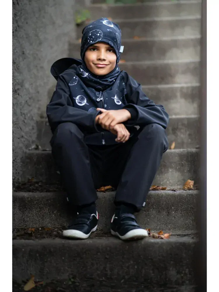 Dětské softshellové kalhoty Unuo bez zateplení Street černá velikost 110/116 