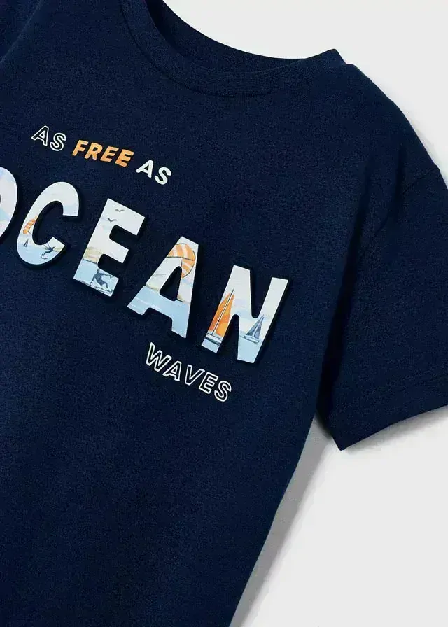 Chlapecké triko krátký rukáv Mayoral 3019 modré Ocean velikost 134