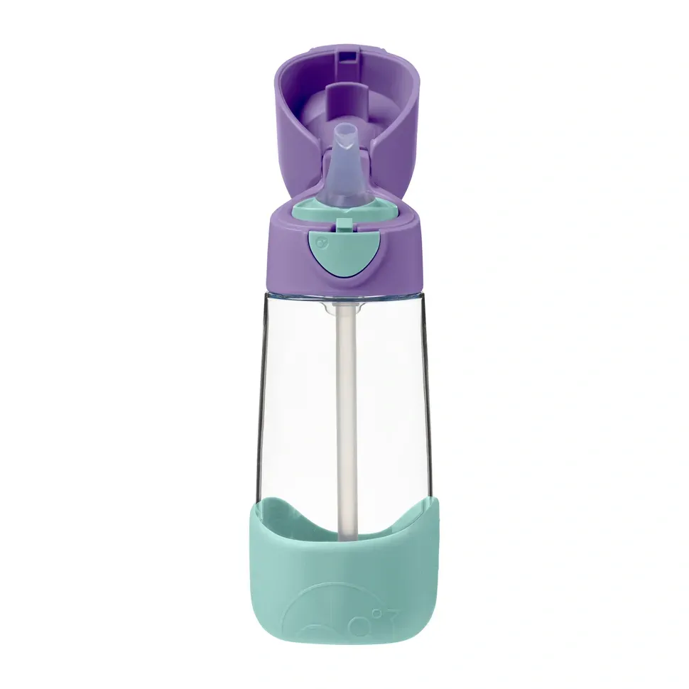 b.box Lahev na pití s brčkem 450 ml - Lilac/Pop
