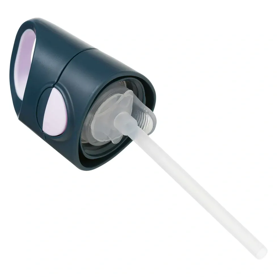 b.box Lahev na pití s brčkem 450 ml - Indigo/Růžová