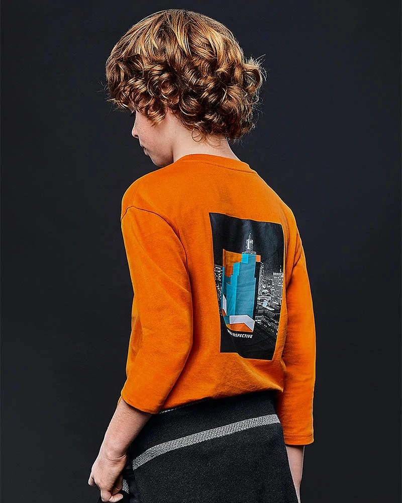 Chlapecké triko dlouhý rukáv Mayoral 7067 oranžové velikost 166