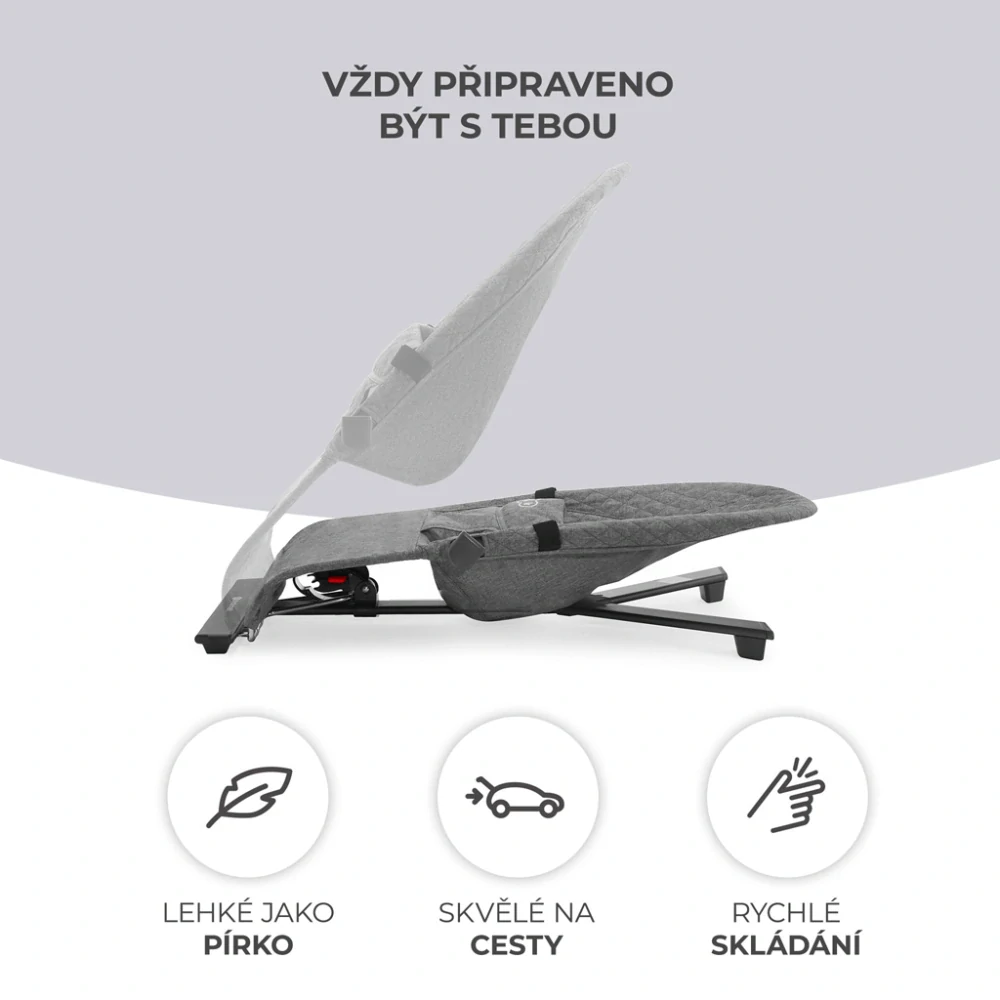 KINDERKRAFT Lehátko houpací Mimi Grey, do 9 kg
