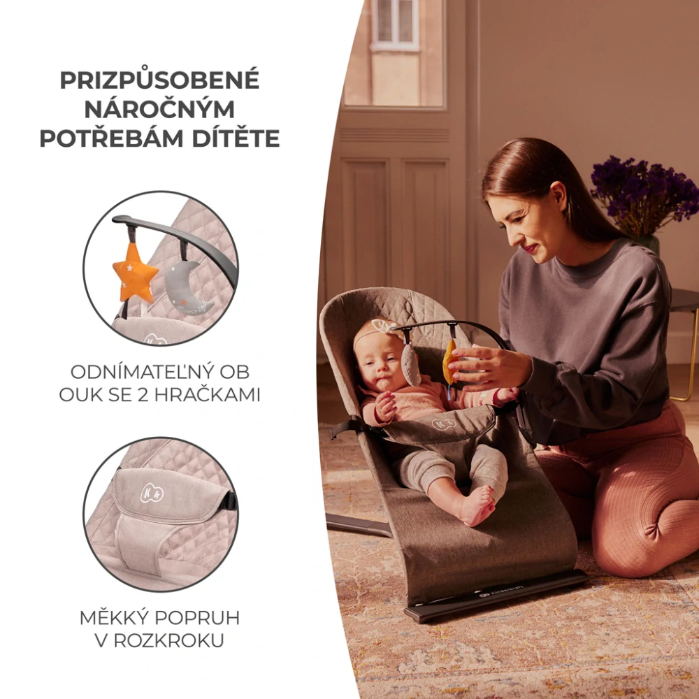 KINDERKRAFT Lehátko houpací Mimi Beige, do 9 kg