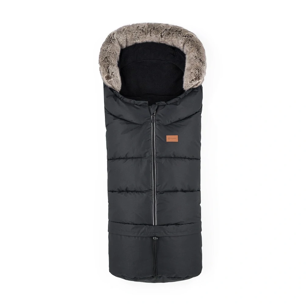 PETITE&MARS Set zimní fusak Arctic 4v1 + rukavice na kočárek Furry Forever Black