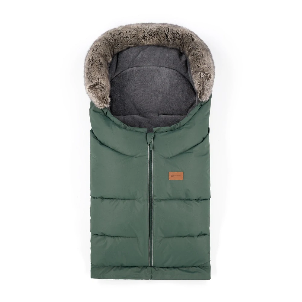PETITE&MARS Set zimní fusak Arctic 4v1 + rukavice na kočárek Furry Veritable Khaki