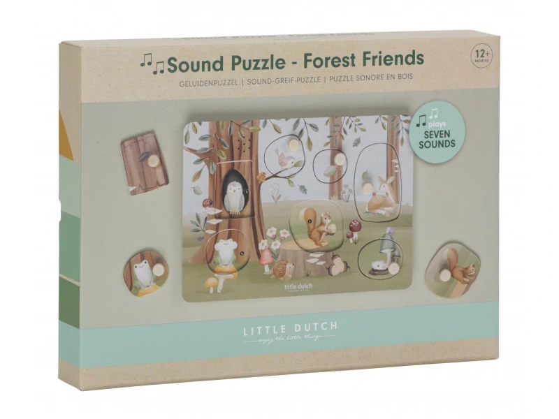 Little Dutch Vkládací puzzle se zvukem Forest Friends