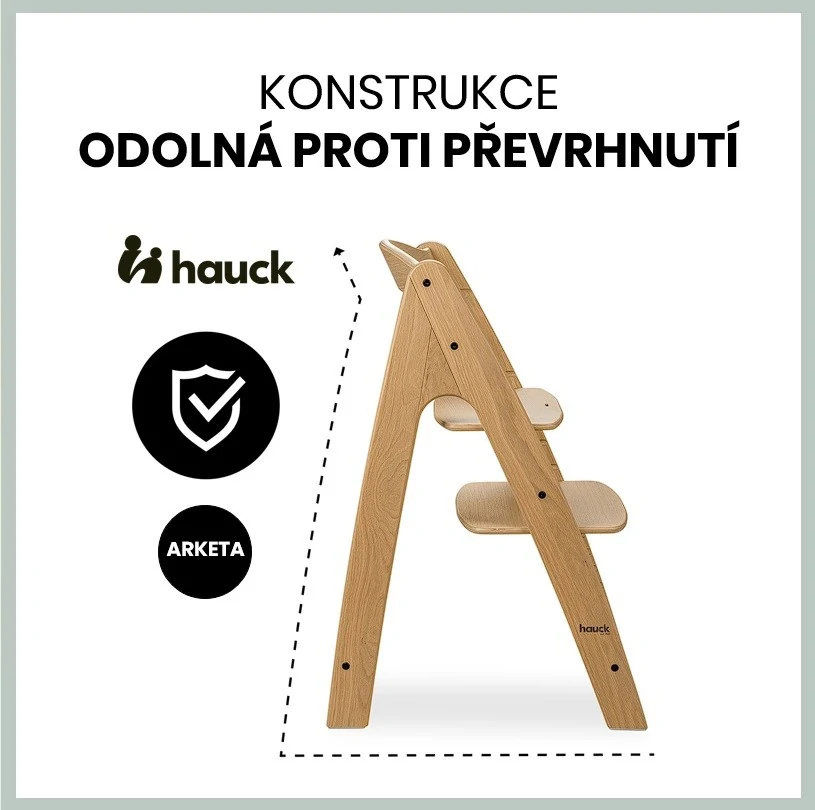 Hauck Arketa, dřevěná židle, Dub masiv