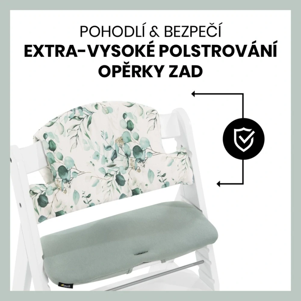 Hauck Polstrování Select na židličky Alpha+,Beta+ a Arketa, Jersey Leaves, Mint