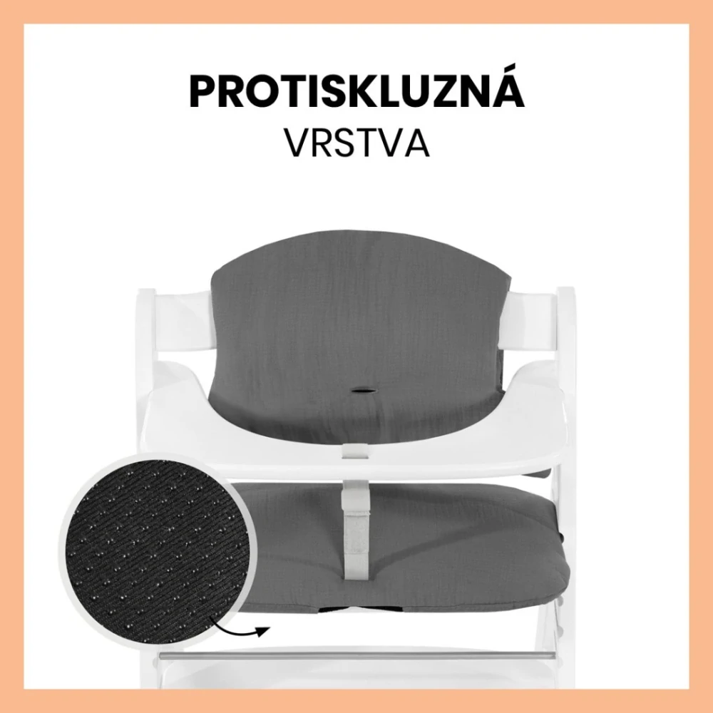 Hauck Polstrování Select na židličky Alpha+,Beta+ a Arketa, Muslin, Dark Grey