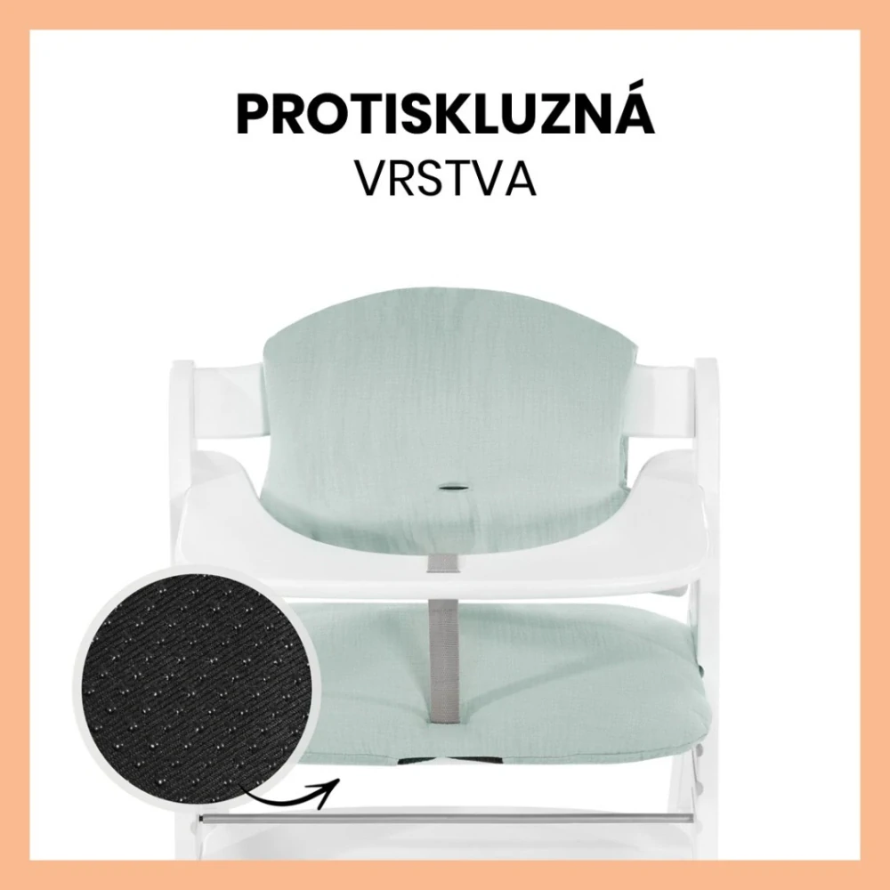 Hauck Polstrování Select na židličky Alpha+,Beta+ a Arketa, Muslin, Mint