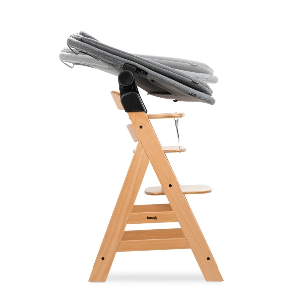 Hauck Alpha+ dřevěná židle+novorozenecký Newborn set Pro s polohováním, 0m+/až 90kg, Natur