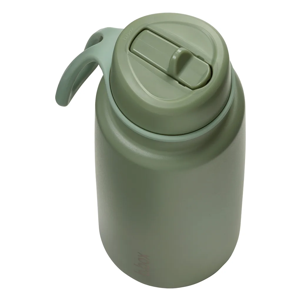 b.box Nerezová termolahev s brčkem 1L - Olive
