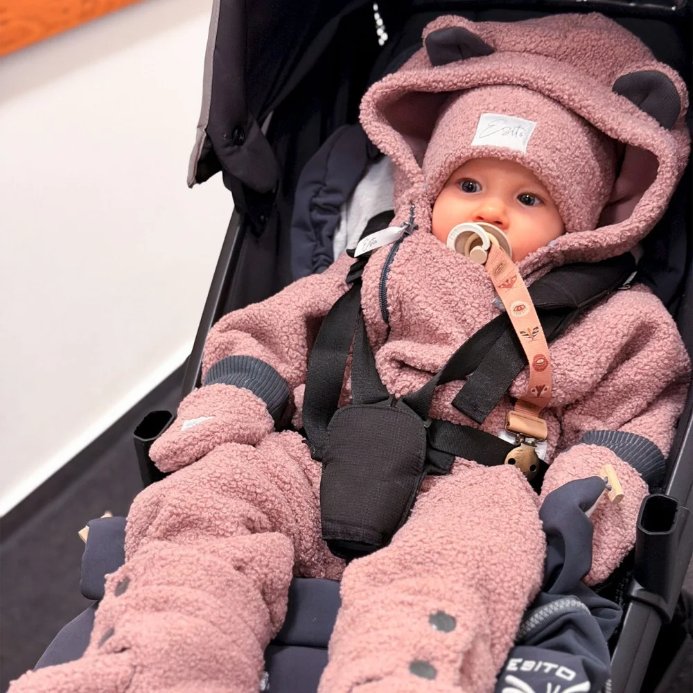 ESITO Rostoucí zimní kombinéza Teddy fleece double Cyclamen pink velikost 80/86