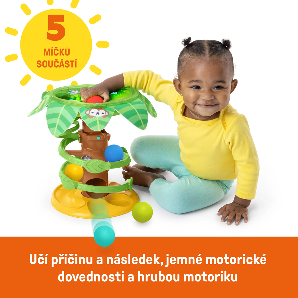 BRIGHT STARTS Dráha kuličková hudební Tropical Twirl 6m+