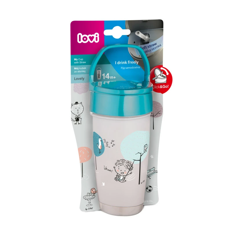 LOVI Hrníček se slámkou LOVELY ACTIVE 350 ml boy