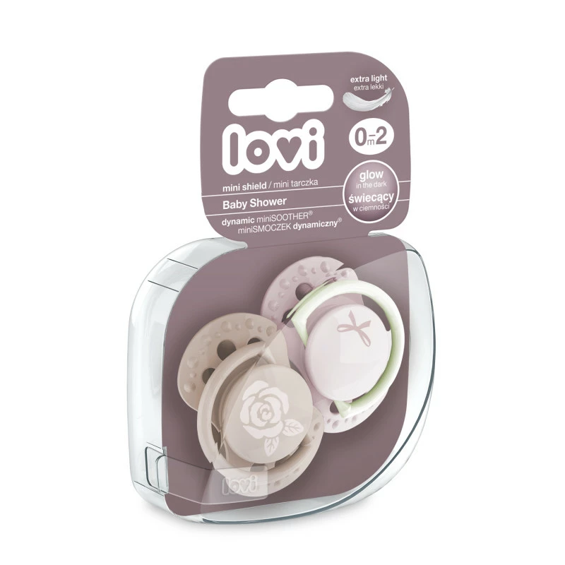 LOVI Dudlík mini BABY SHOWER 0-2m 2ks holka