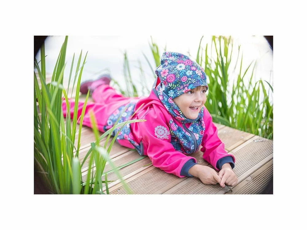 Dětská fleecová čepice Unuo Květinky velikost L