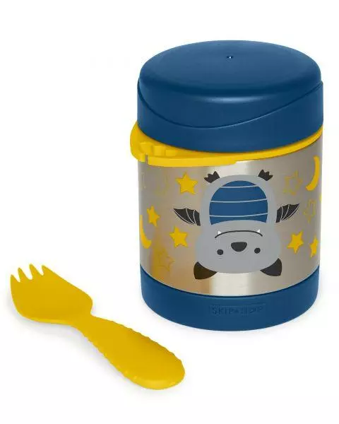 SKIP HOP Zoo Termoska na jídlo se lžičko/vidličkou Netopýr 325 ml, 12 m+ + AQUAINT 500 ml