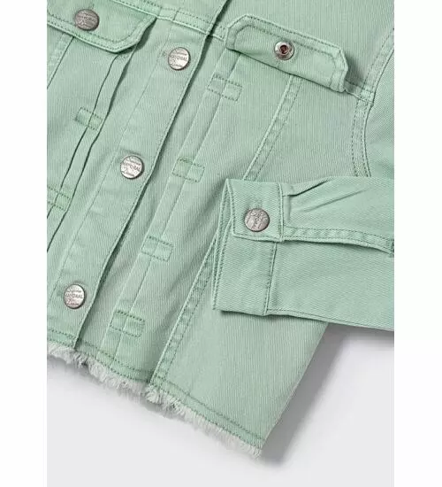 Dívčí jeans bundička Mayoral 3427-76 zelená velikost 122