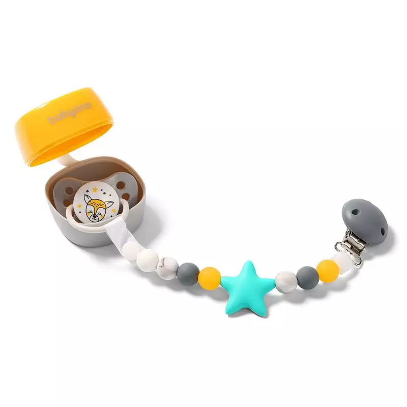 BabyOno Pouzdro na dudlík 0 m+ žlutá
